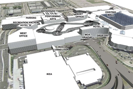 Mall of America Phase II Model View from West